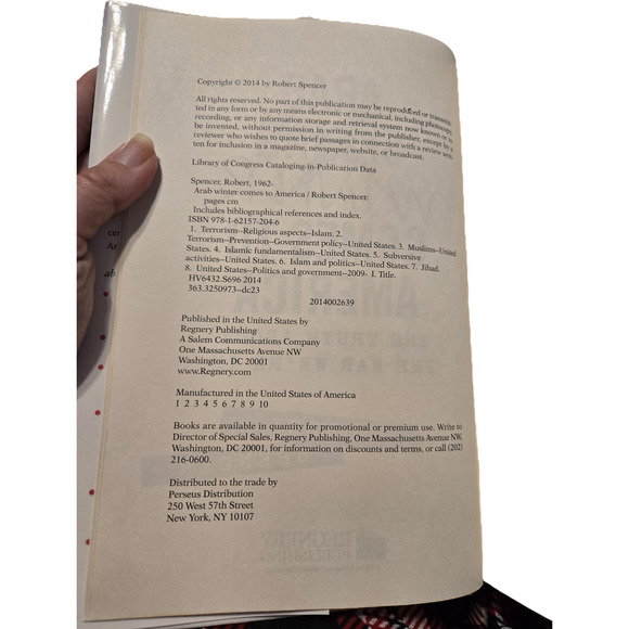 Arab winter comes to America by Robert Spencer 9781621572046 regnery - Picture 7 of 8